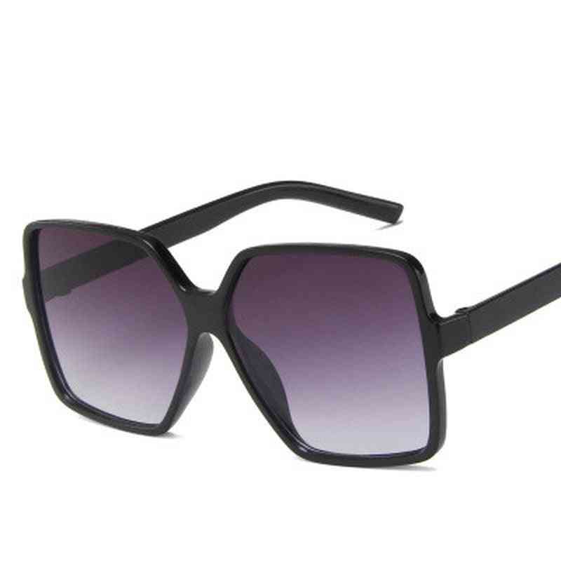 Square Sunglasses Women Luxury Big Frame Women Sun Glasses Black Fashion Gradient