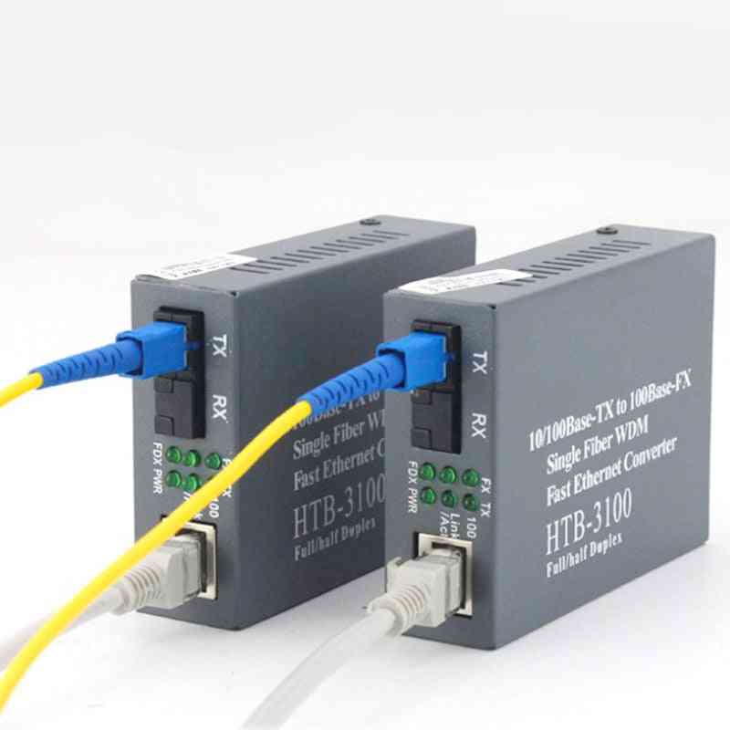 Optical Fiber Transceiver, Photoelectric Converter Rj45 Connector - Single-mode Fiber