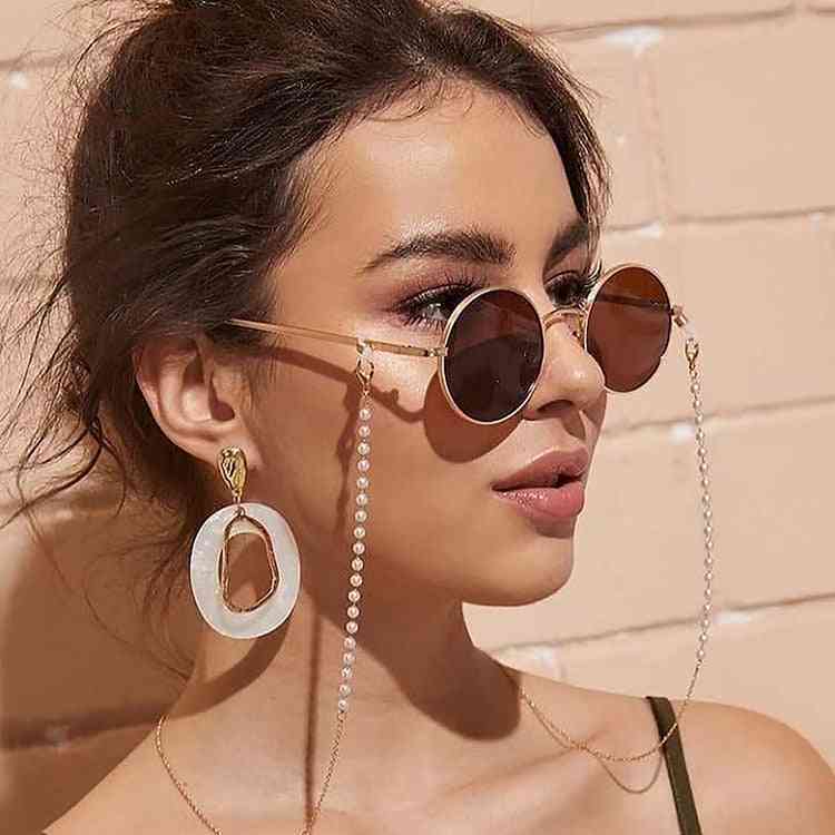 Fashion Reading Glasses Chain Women Metal Sunglasses