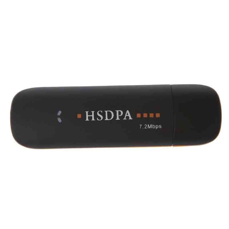 Hsdpa usb stick sim modem, 7,2 Mbps 3g bezdrátový adaptér s tf sim kartou