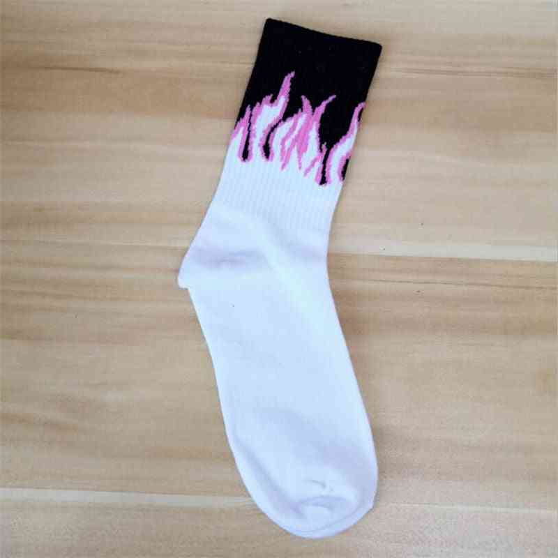 Moda hip hop hit color en equipo de bomberos, calidez calcetines de algodón monopatín calle
