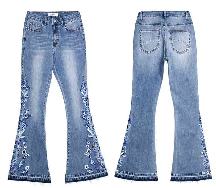 Blomsterbroderede skinny jeans