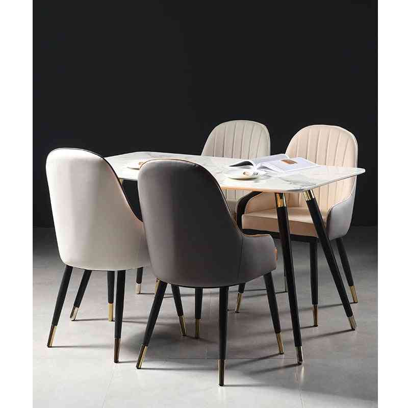 Moderná jedálenská stolička z hrubej kože s operadlom