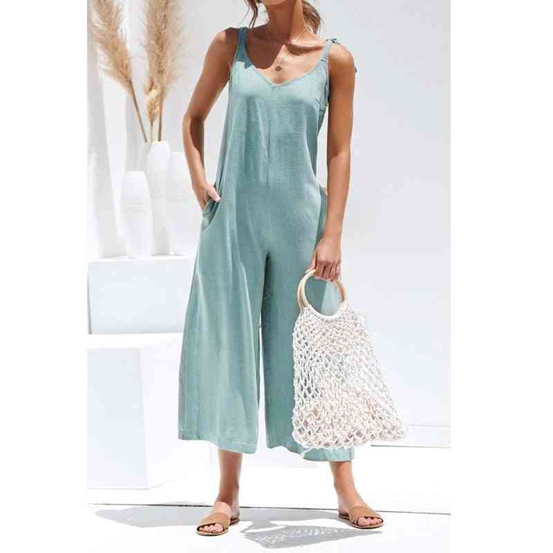 Women Solid Fresh Overalls Jumpsuits Vogue Candy Color Summer Rompers Trousers
