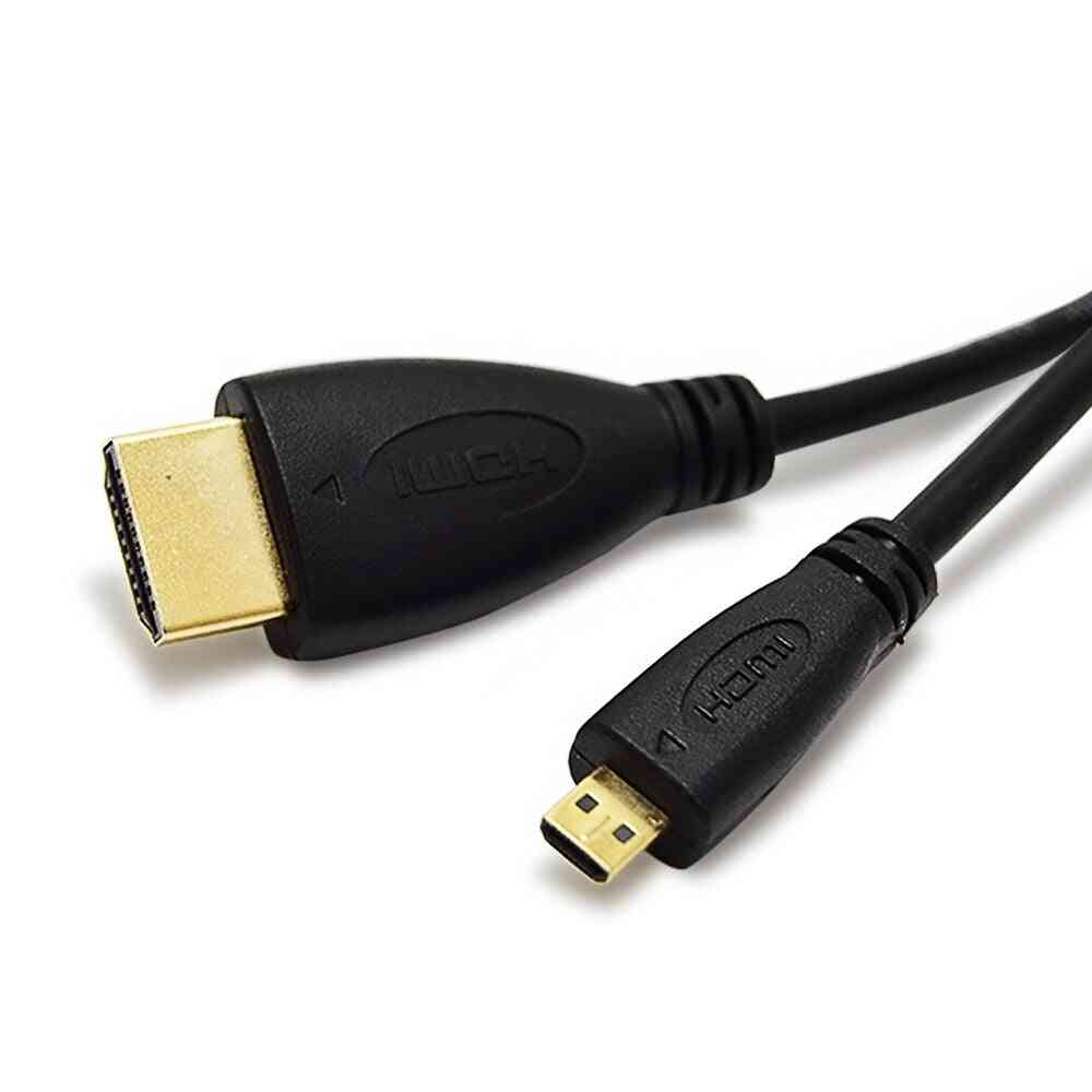 Micro hdmi към hdmi кабел с покритие hdmi адаптер кабел за таблет hdtv и Raspberry pi 4 hdmi hd кабел