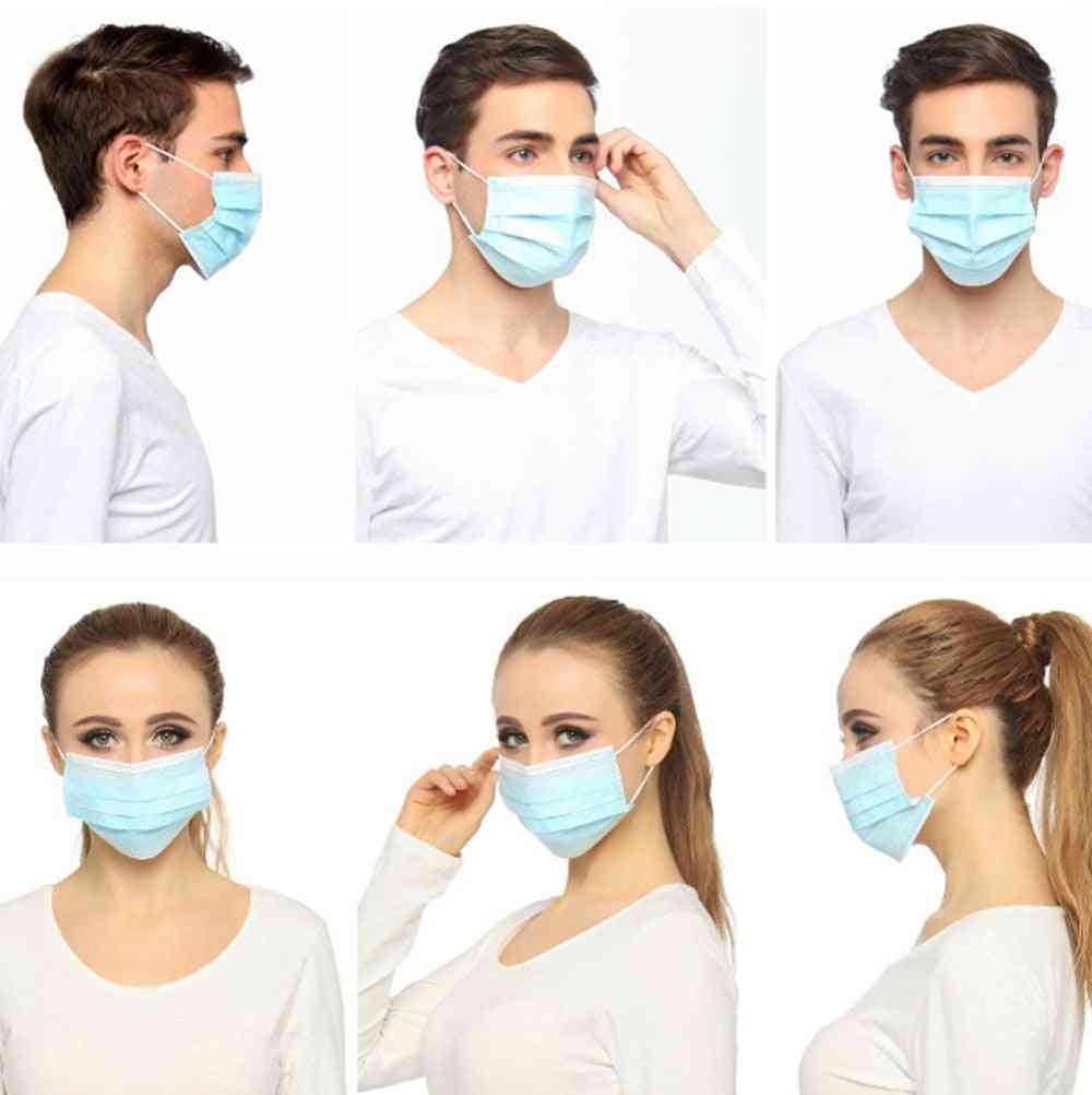 Disposable Masks 3-layer Non-woven Face Mask Anti Dust Mouth Mask Protection Breathing Soft Protective Mask 10/50/100/200/500pcs