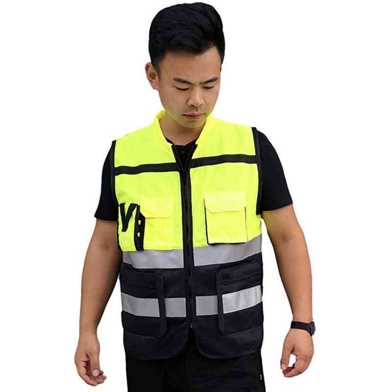 Reflective High Visibility Warning Safety Vest - Fluorescent Clothing