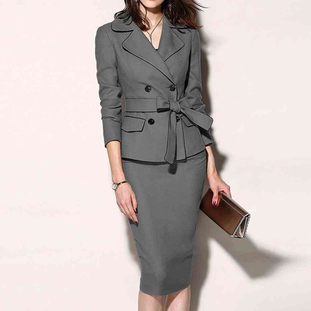 ženska odijela sa suknjom za uredski rad, tanke jakne dugih rukava