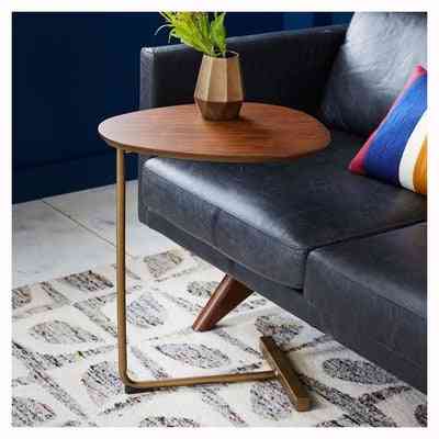 Simple Modern Side Table - Bedside Reading, Solid Wood Countertop