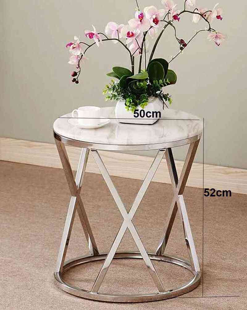 Minimalist Modern Side Table With Tempered Glass Or Marble Top