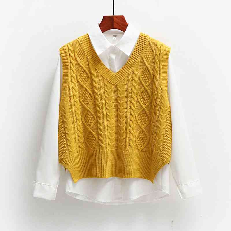 Elegant V-neck Sleeveless Sweater