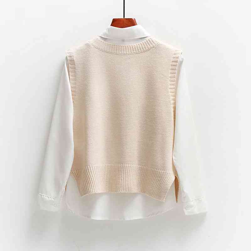 Elegant V-neck Sleeveless Sweater