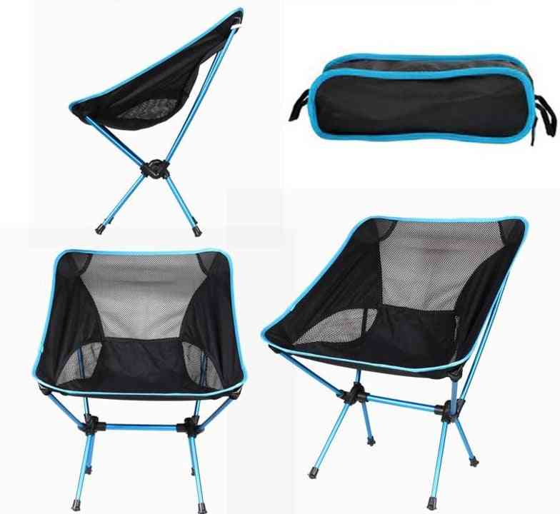 Bærbar ultralett sammenleggbar stol for strand, fotturer, piknik