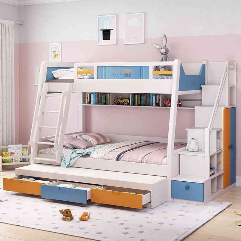 Children High And Low Solid Wood Furniture Bed