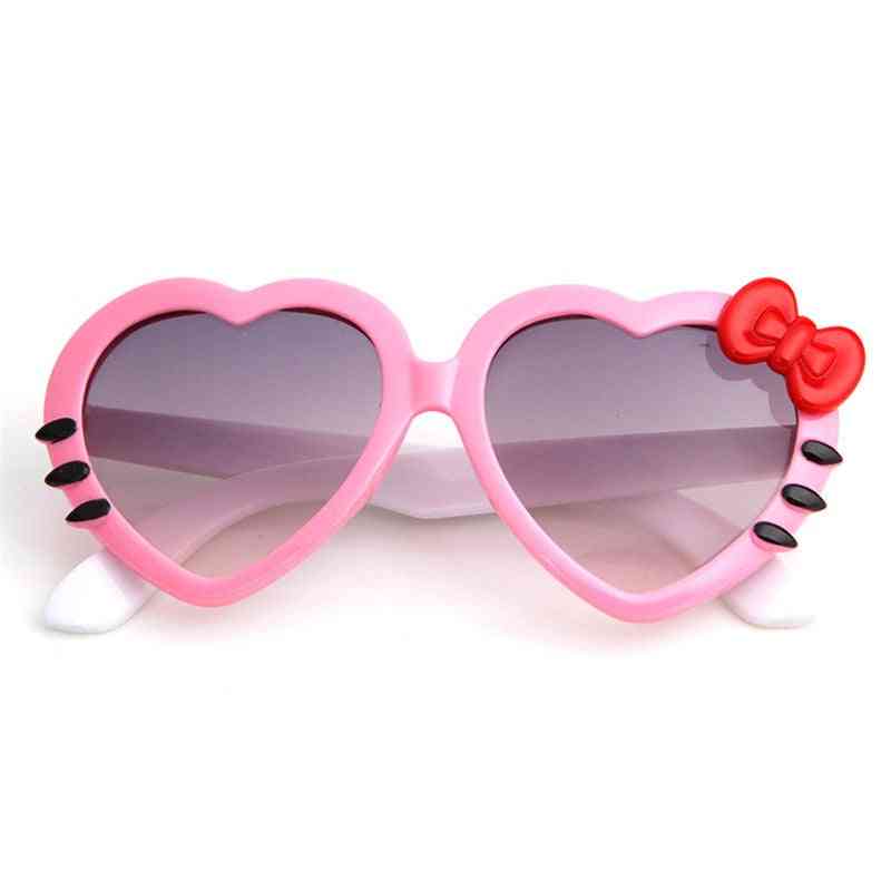 Schattige hart boog kat zonnebril, zomer cartoon brillen