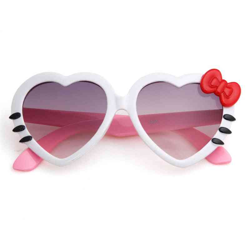Söt hjärta båge katt solglasögon, sommar tecknad glasögon