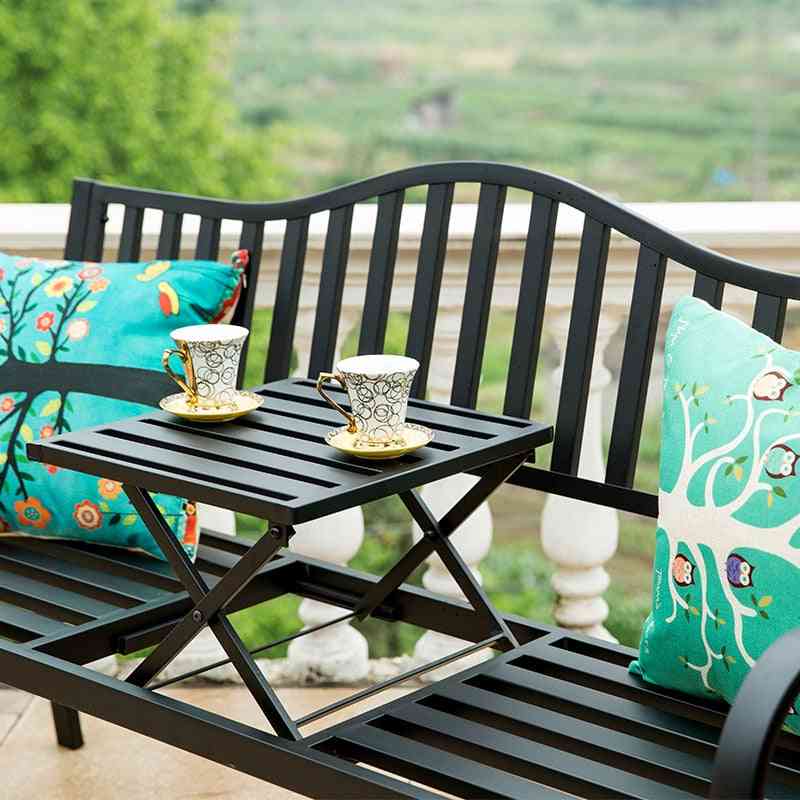 Outdoor Creative, Tea Table Chairs, Iron Folding, Leisure Coffee Table
