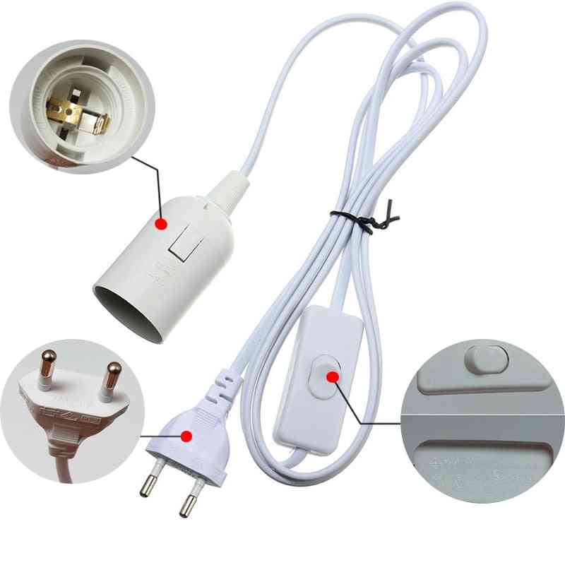 Power Cord Cable Eu/us Plug Hanging Lamp Adapter With Switch Wire For Pendant E27 Socket Hold
