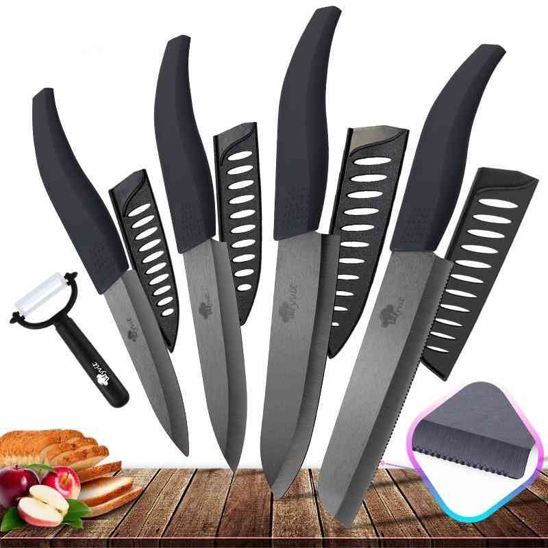Knife Knives Serrated Bread Set Peeler Zirconia Blade Fruit Chef