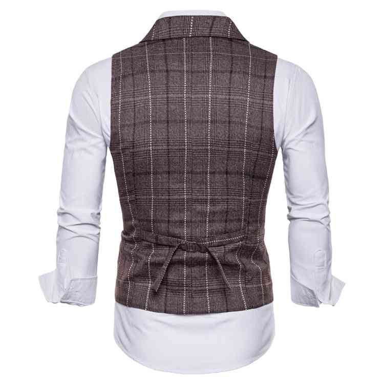 Mens Casual Vest, Lattice Waistcoat, Sleeveless Smart Top