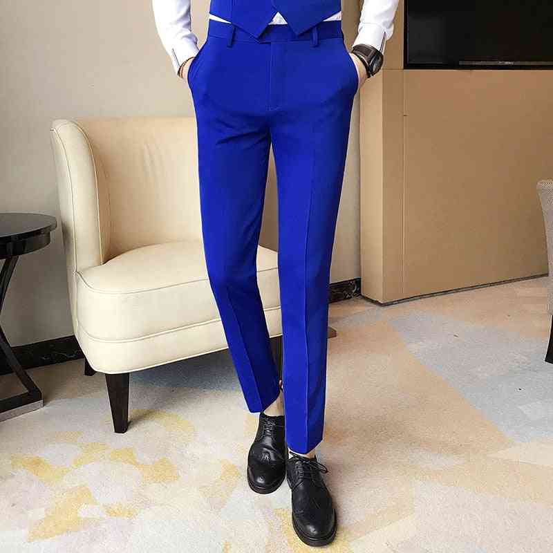 Men's Solid Color, Casual Slim Wedding Dress Pants