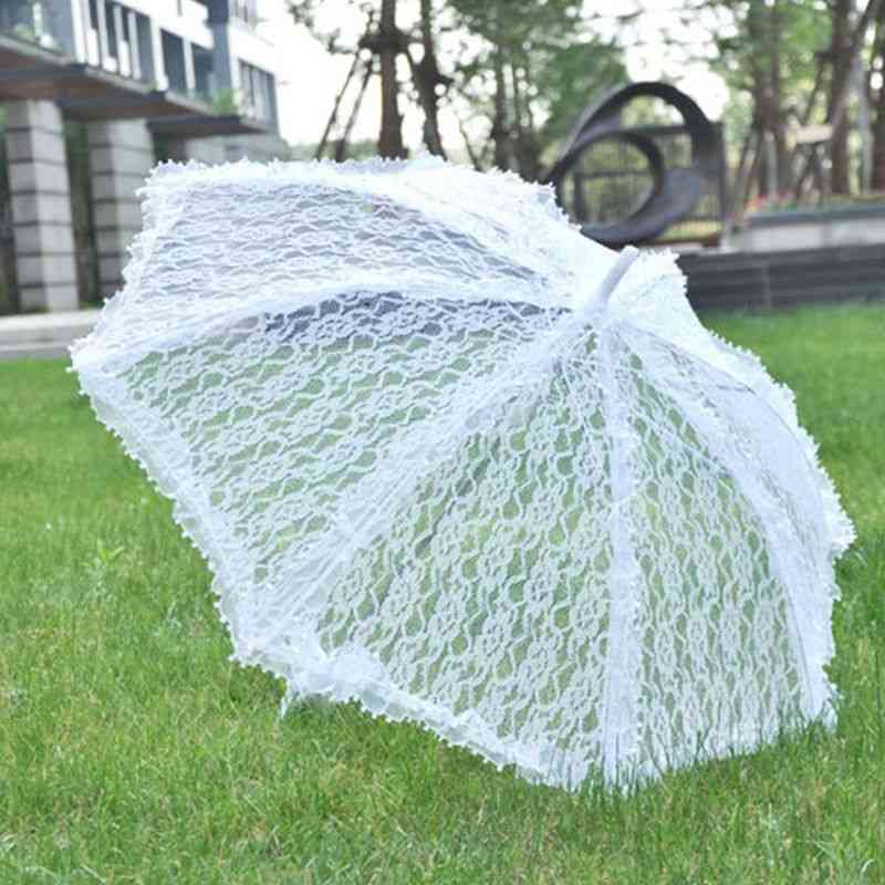 Parapluie simple avec dentelle creuse - accessoires de photographie de mariée