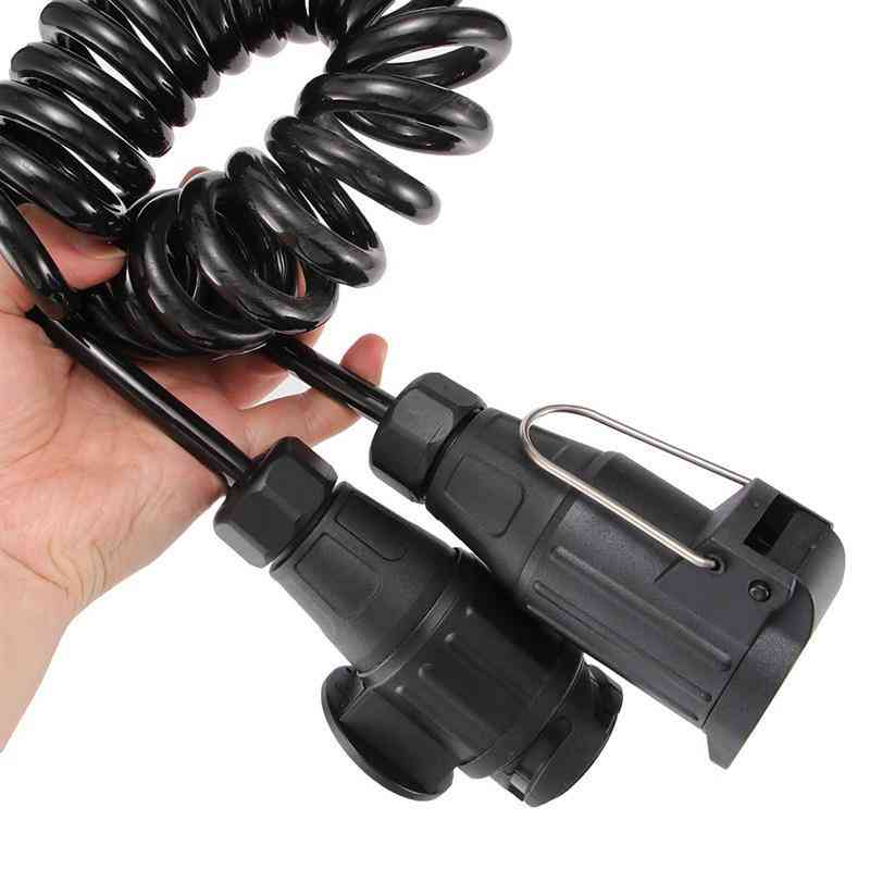 Waterproof 13 Pin Trailer Plug And Socket With Spring Cable