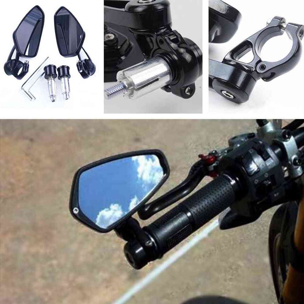 Bar End Rear View Cafe Racer Motorcycle Mirrors, Motor Handlebar End Mirror