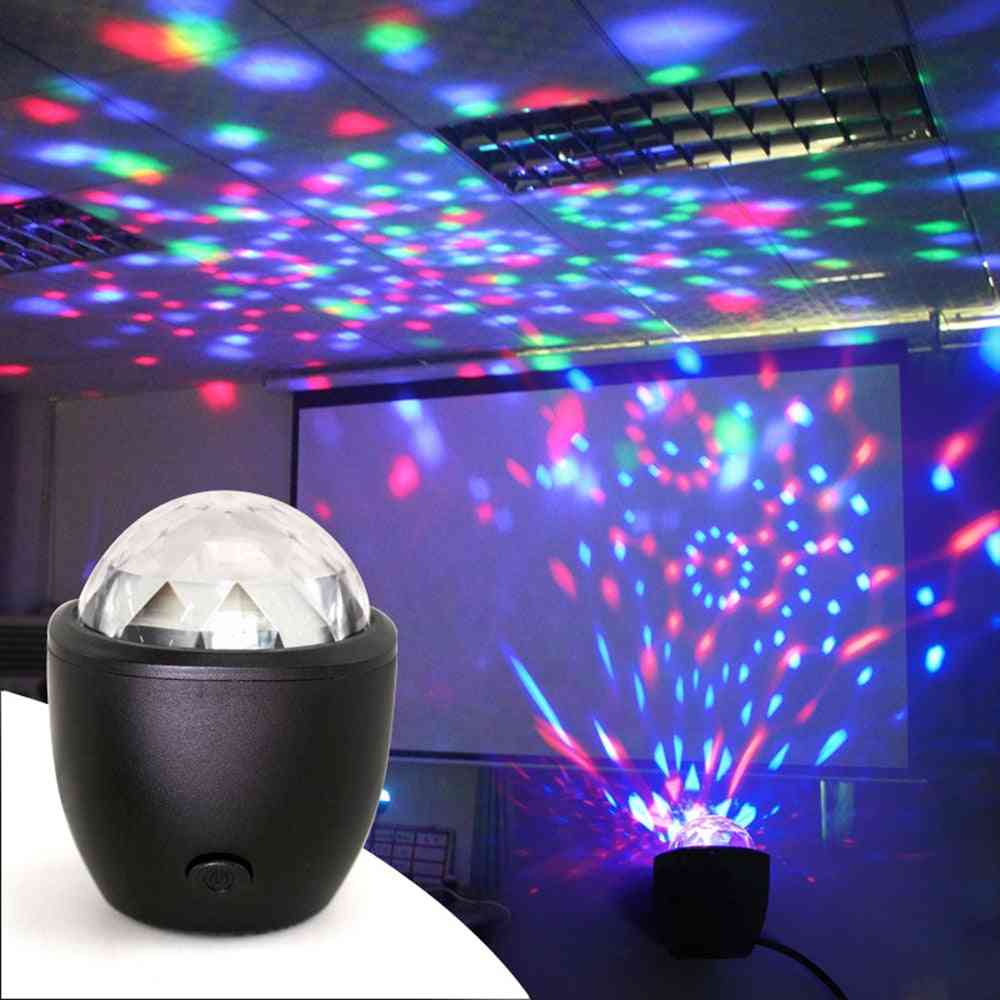 Powered Sound Actived Multicolor Disco Ball Magic Effect Lamp