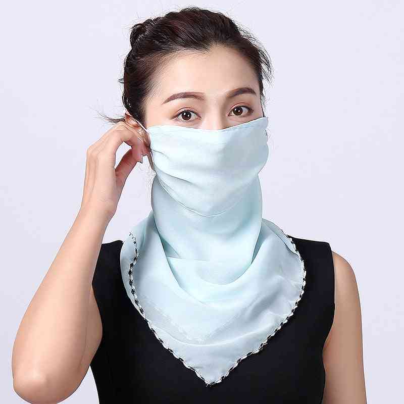 Women Face-mask, Sun-protection, Scarves Neck Cover, Mouth Scarf, Ring Bandana