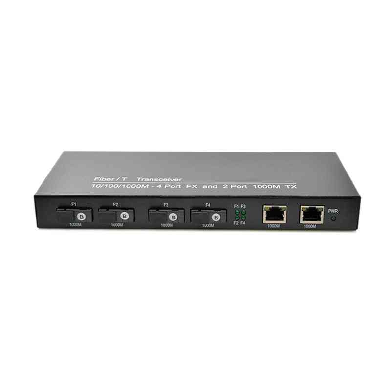 Gigabit Ethernet switch convert, conversor de mídia de fibra óptica, transceptor de portas de modo único
