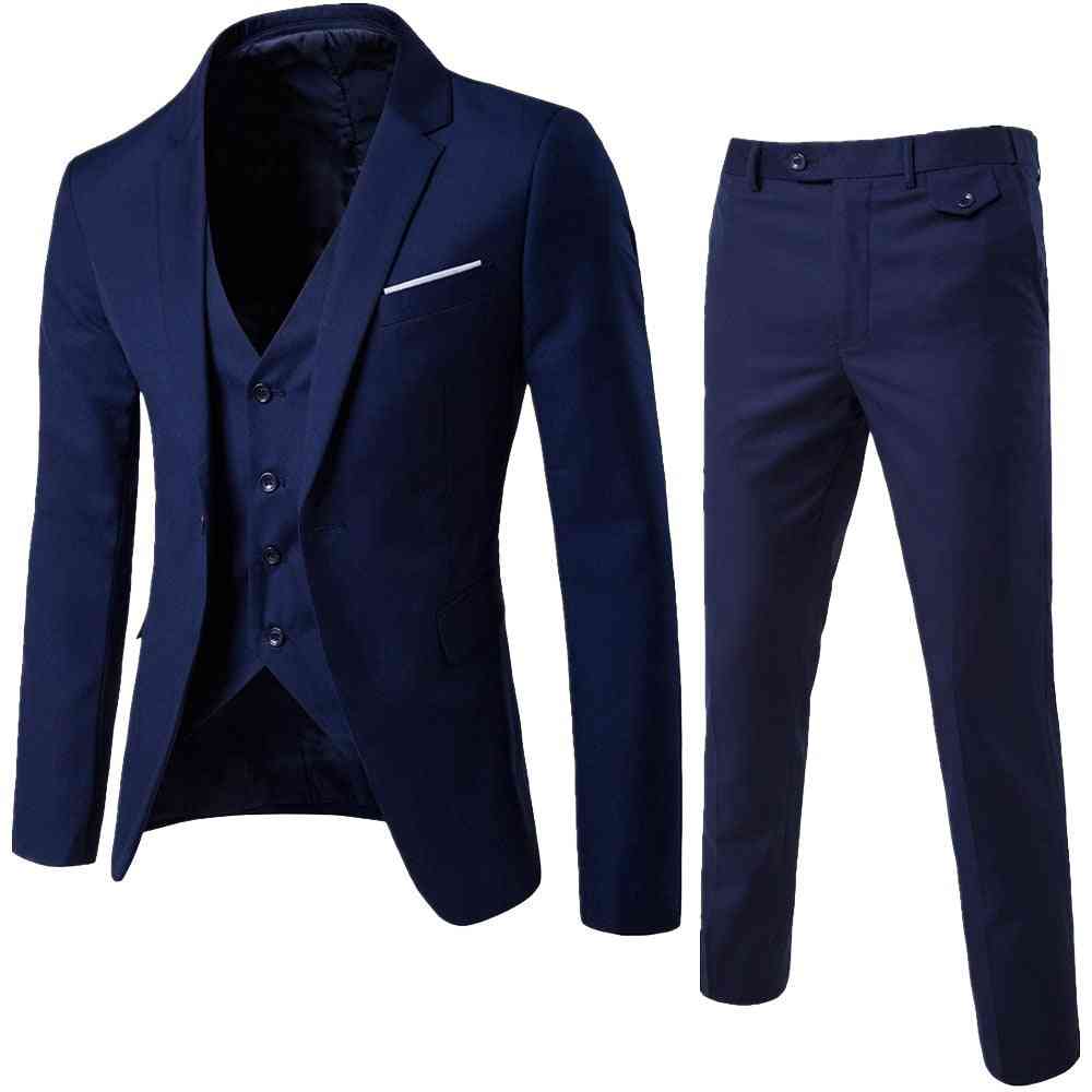 Men's Slim Fit, Single Button Formal - 3 Pieces Dress