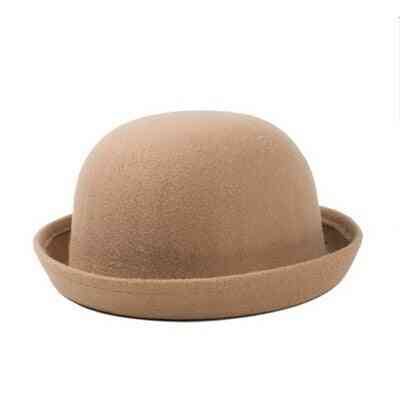Mode vintage fedora söt, trendig ullfilt bowler derby, floppy hattar