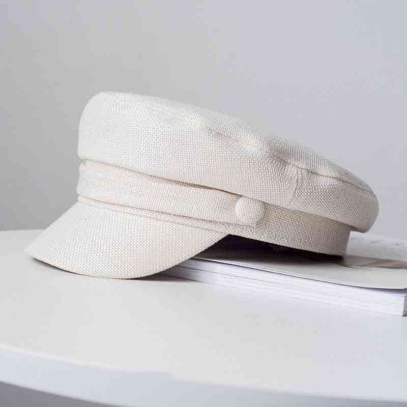 Summer Octagonal Flat Cap, Navy Hats For Women