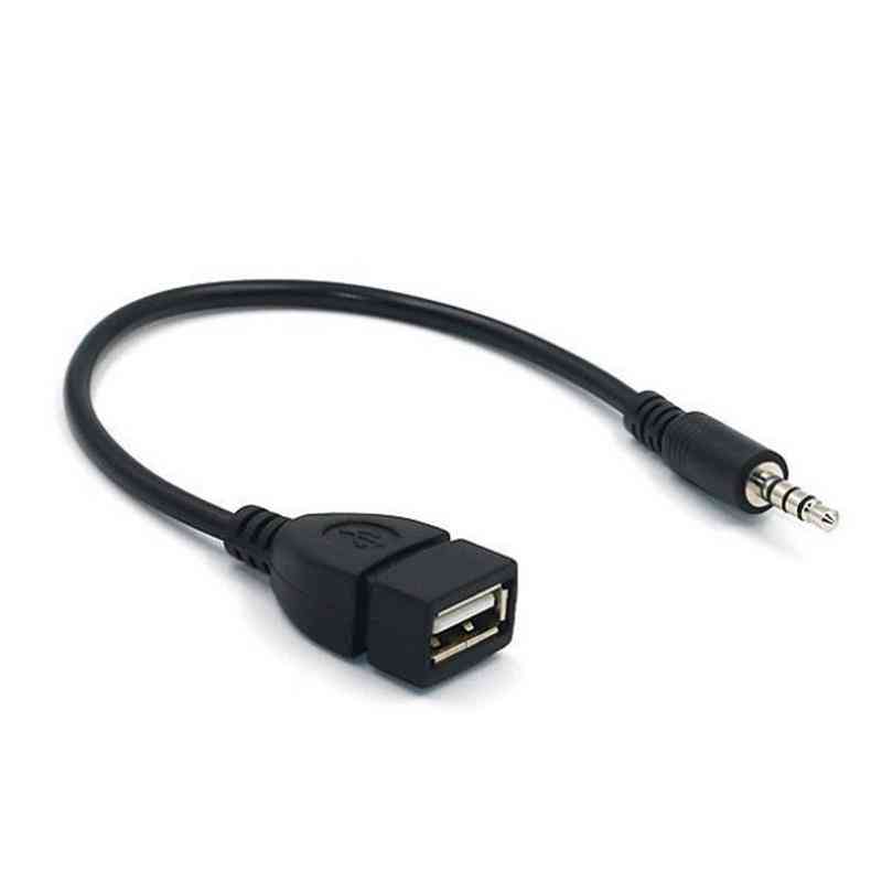 Male Audio Aux Jack To Usb 2.0 Type A Female Otg Converter Adapter Cable
