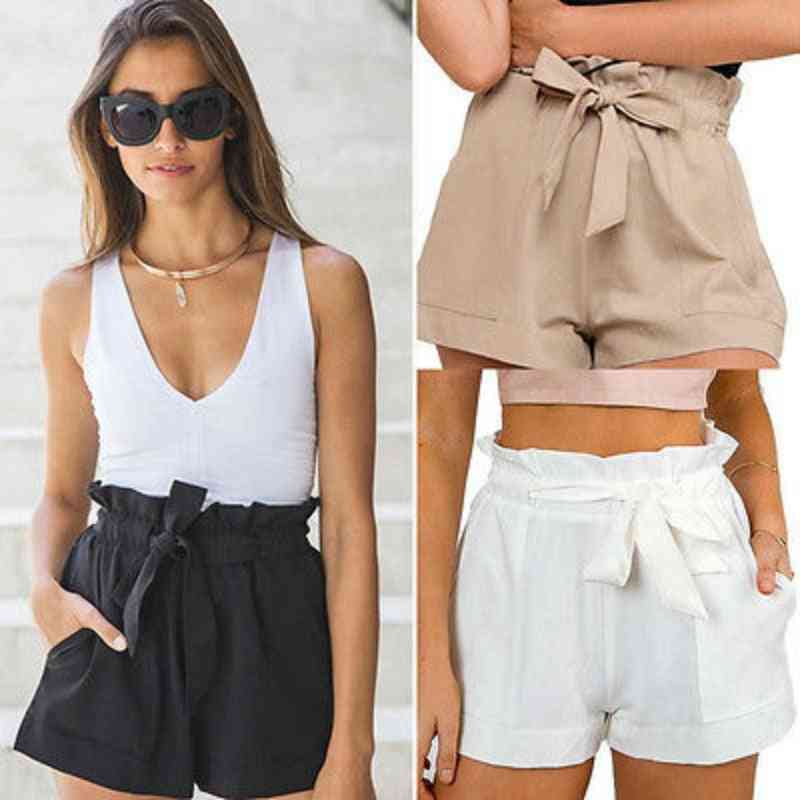 Summer- Casual High-waist, Beach Bow, Shorts