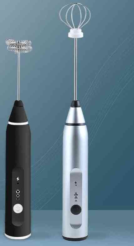 Handheld Usb Electric Milk Frother With 2 Stainless Steel Spring