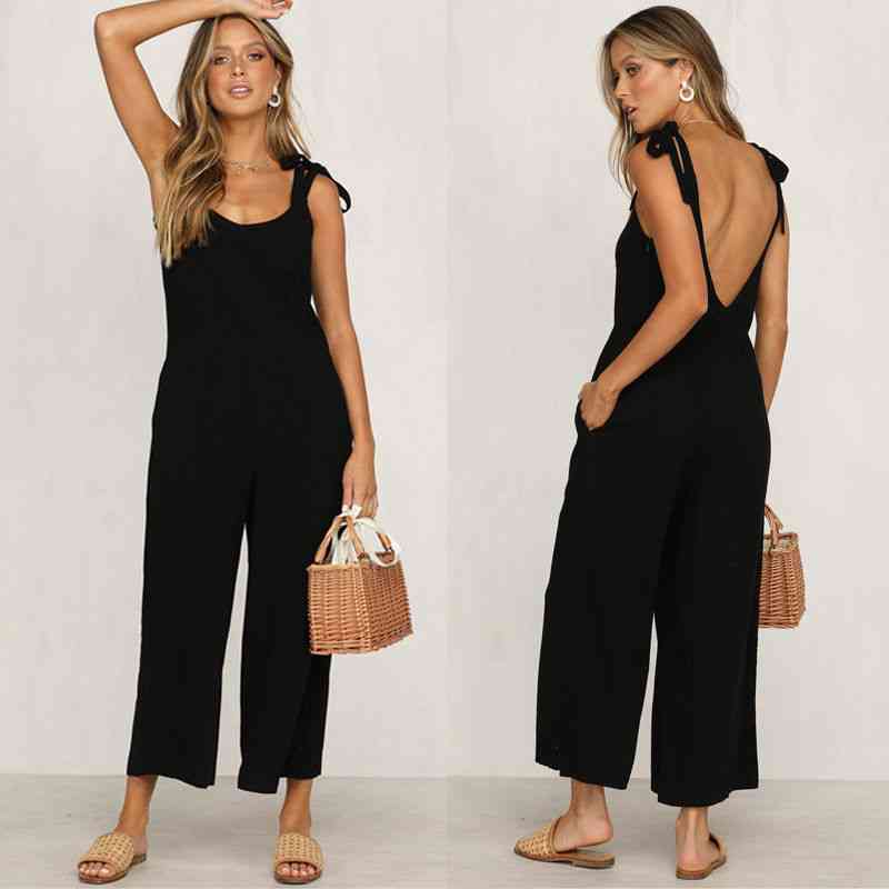 Casual- Loose Pants, Overalls Straps, Jumpsuit Romper, Trousers