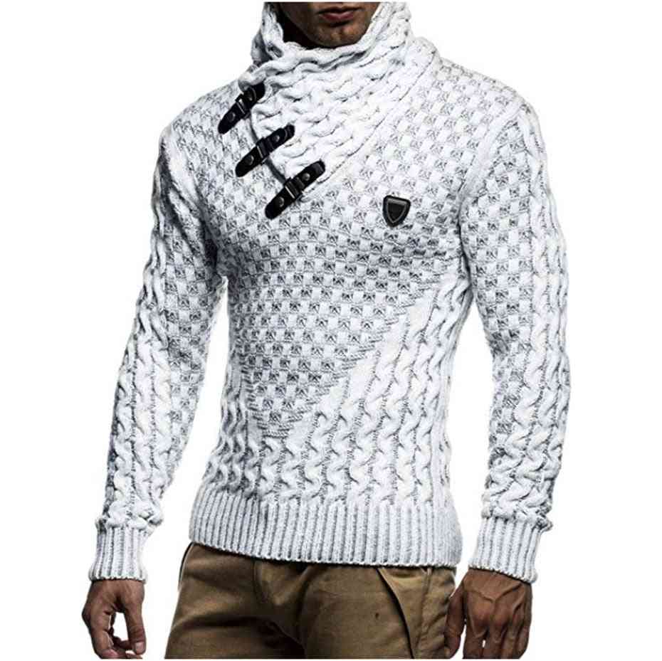 Moški puloverji, pulover s puloverjem z visoko mejo