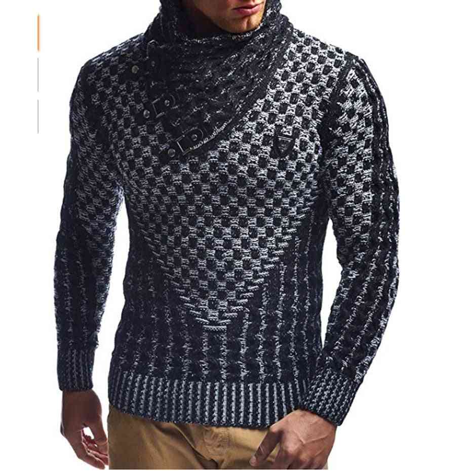 Suéteres para hombre, suéter de cuello alto de cobertura cálida