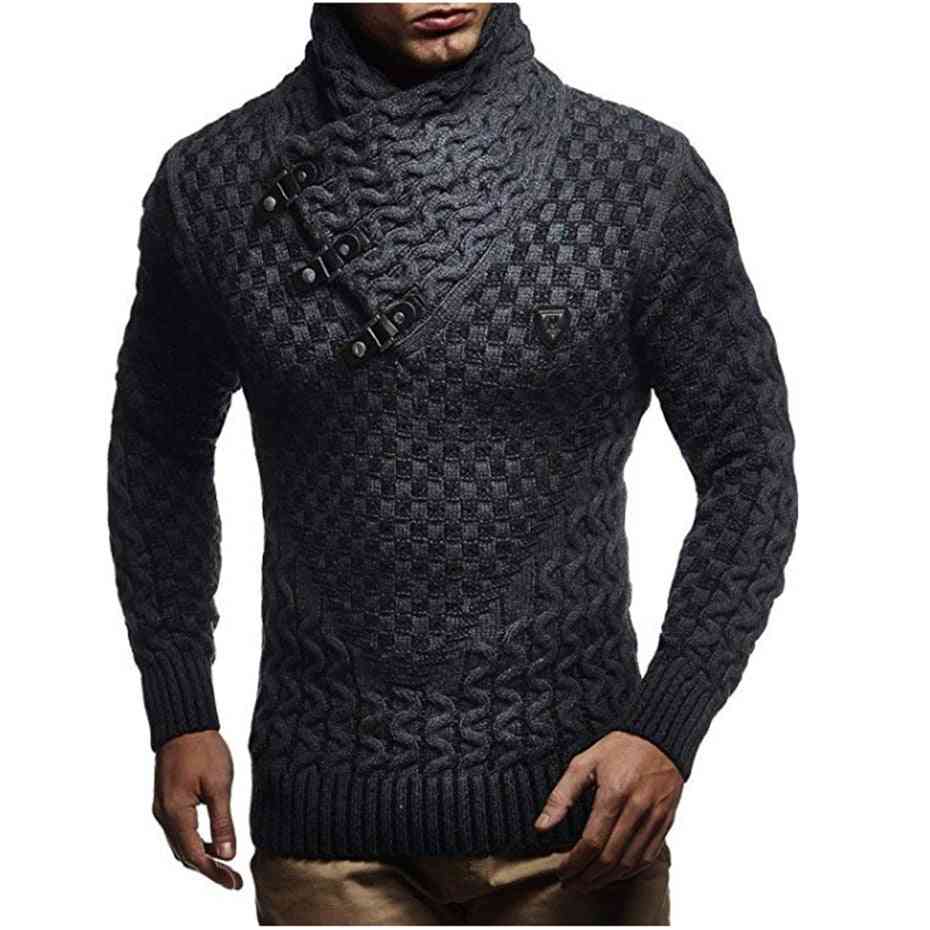 Suéteres para hombre, suéter de cuello alto de cobertura cálida