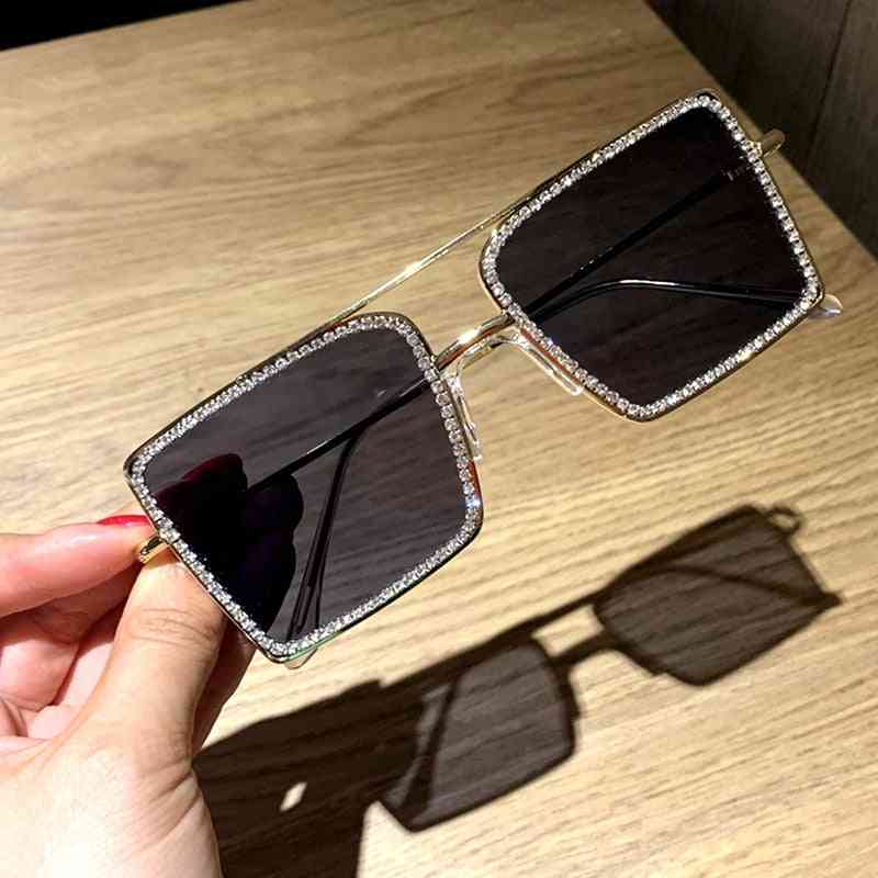 Fashion Transparent Square Metal Frame Oversize Eyeglasses/women