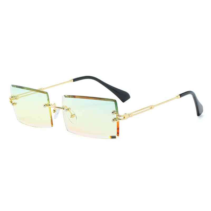 Fashion Popular Rimless Rectangle Shades Alloy Glasses/men