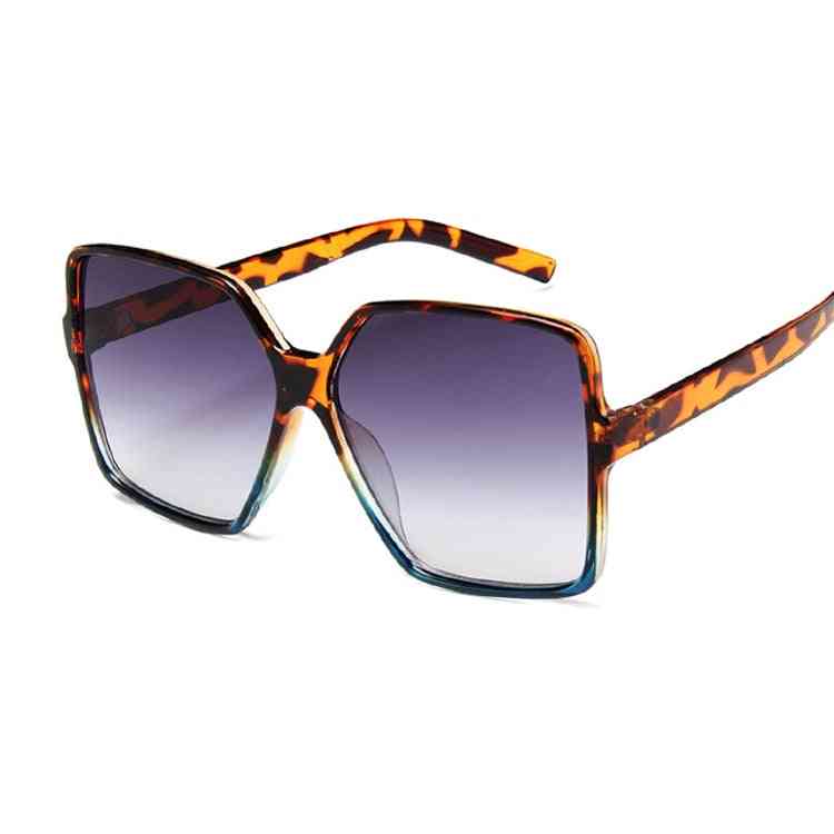 Zwart vierkant oversized groot frame kleurrijke hiphop tinten zonnebril