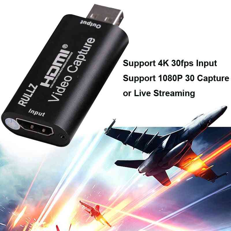 4k Hdmi Capture Card, Usb Device For Video Recording - Android Phone Live Streaming Broadcast