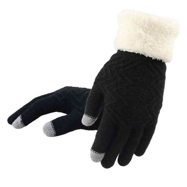 Winter Touch Screen Knitted Wrist Gloves Driving