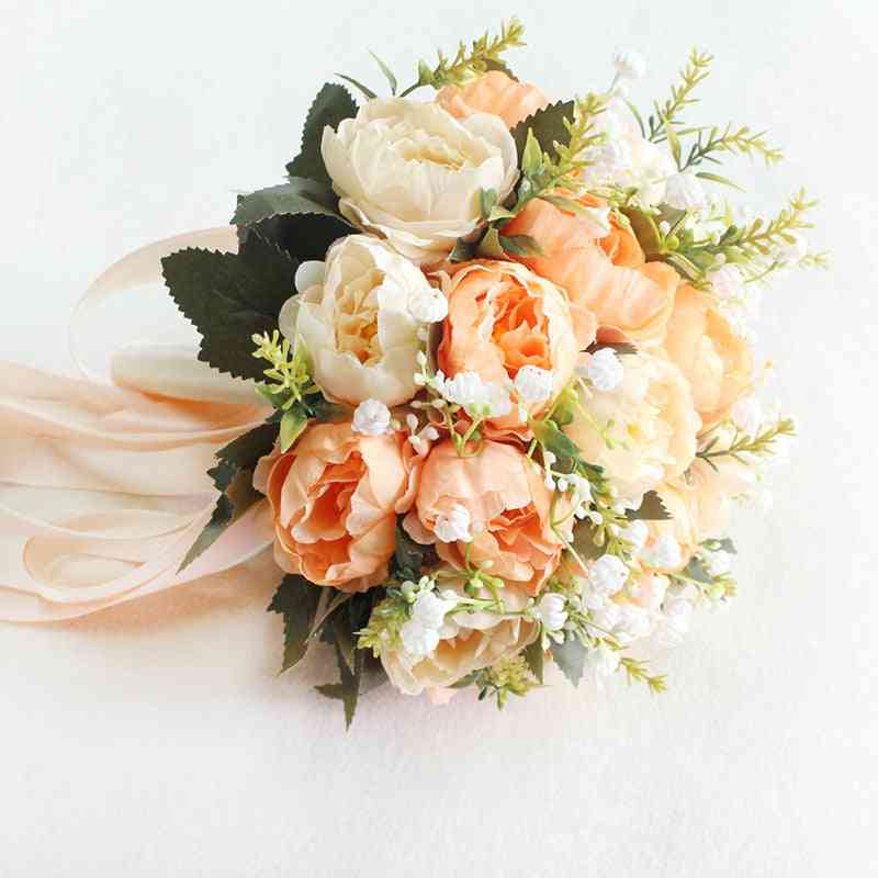 Bouquet da sposa di fiori artificiali fatti a mano per le decorazioni