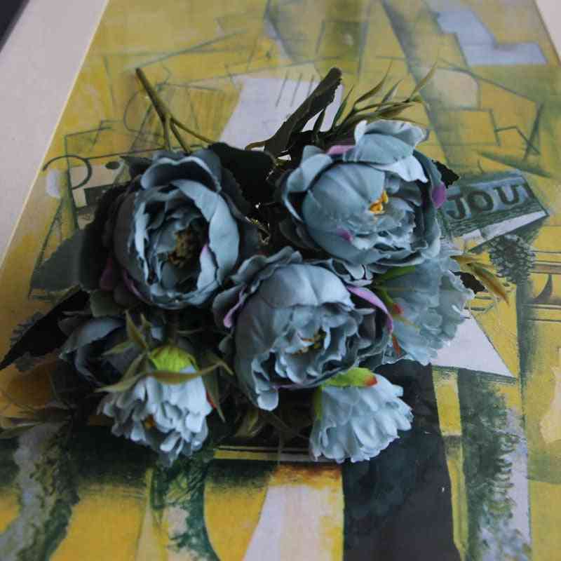 Bukiet sztucznych kwiatów, DIY jedwabny sztuczny kwiat na wesele, wystrój ogrodu stołu domowego