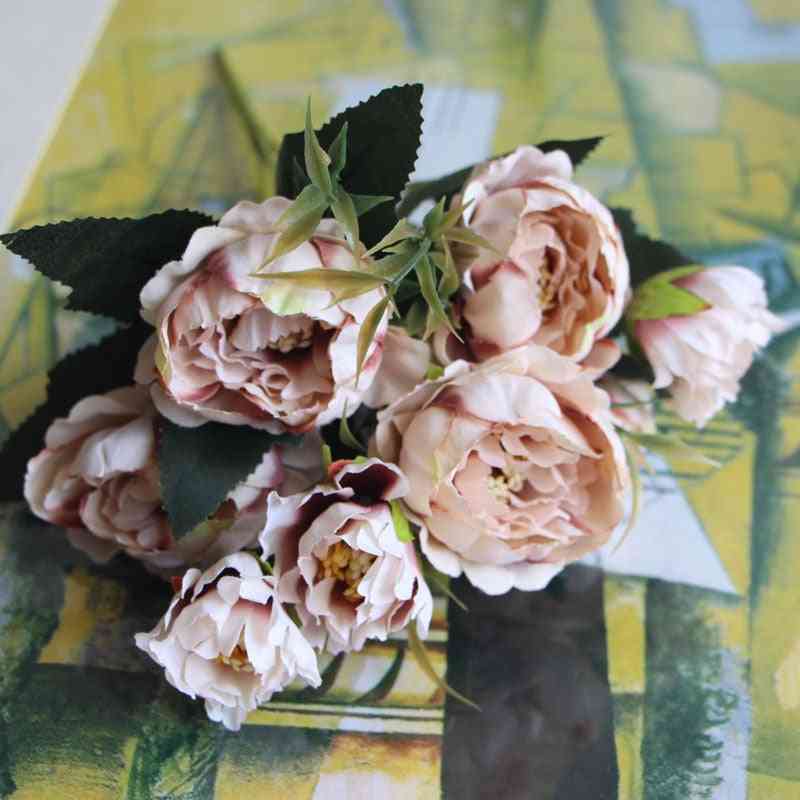Buquê de flores artificiais, flores falsas de seda diy para festa de casamento, decoração de jardim de mesa para casa