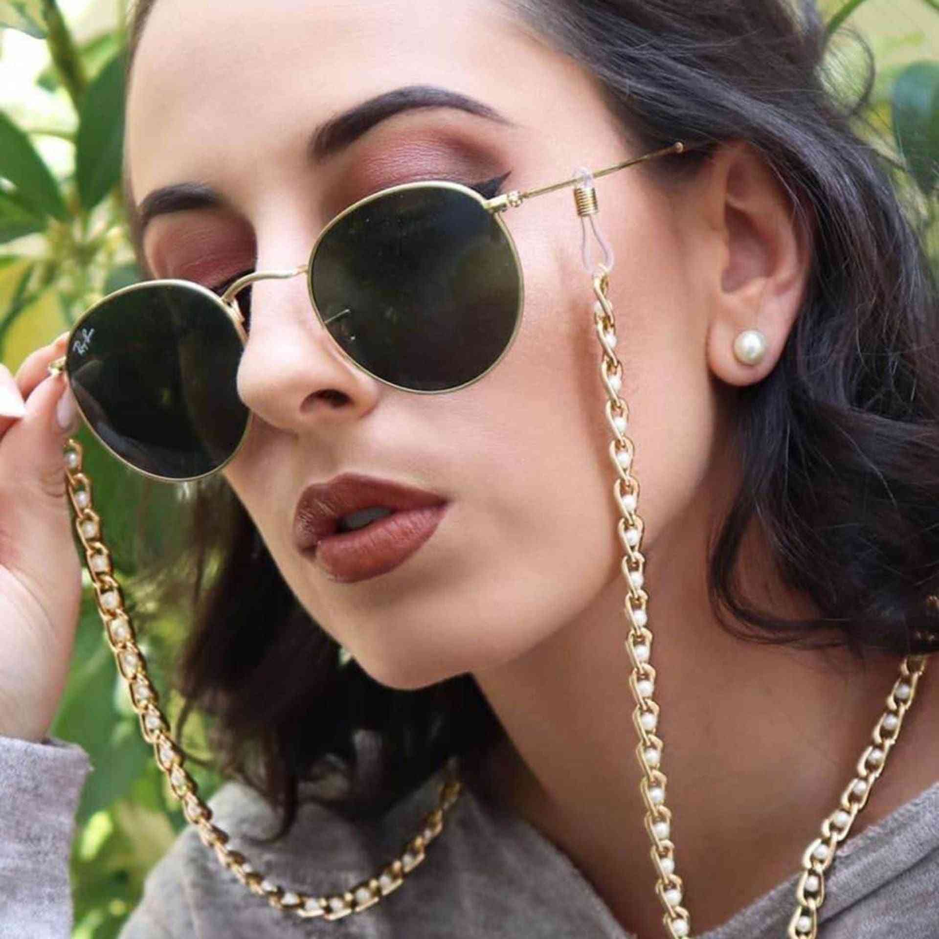 Acrylic Pearl Beads Masking Chains Sunglasses